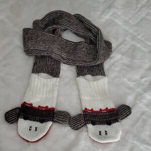 Source Unknown Kids' Monkey Knit Scarf - Brown, White, and Red